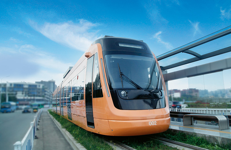 70%低地板現(xiàn)代有軌電車(chē)在新津R1線